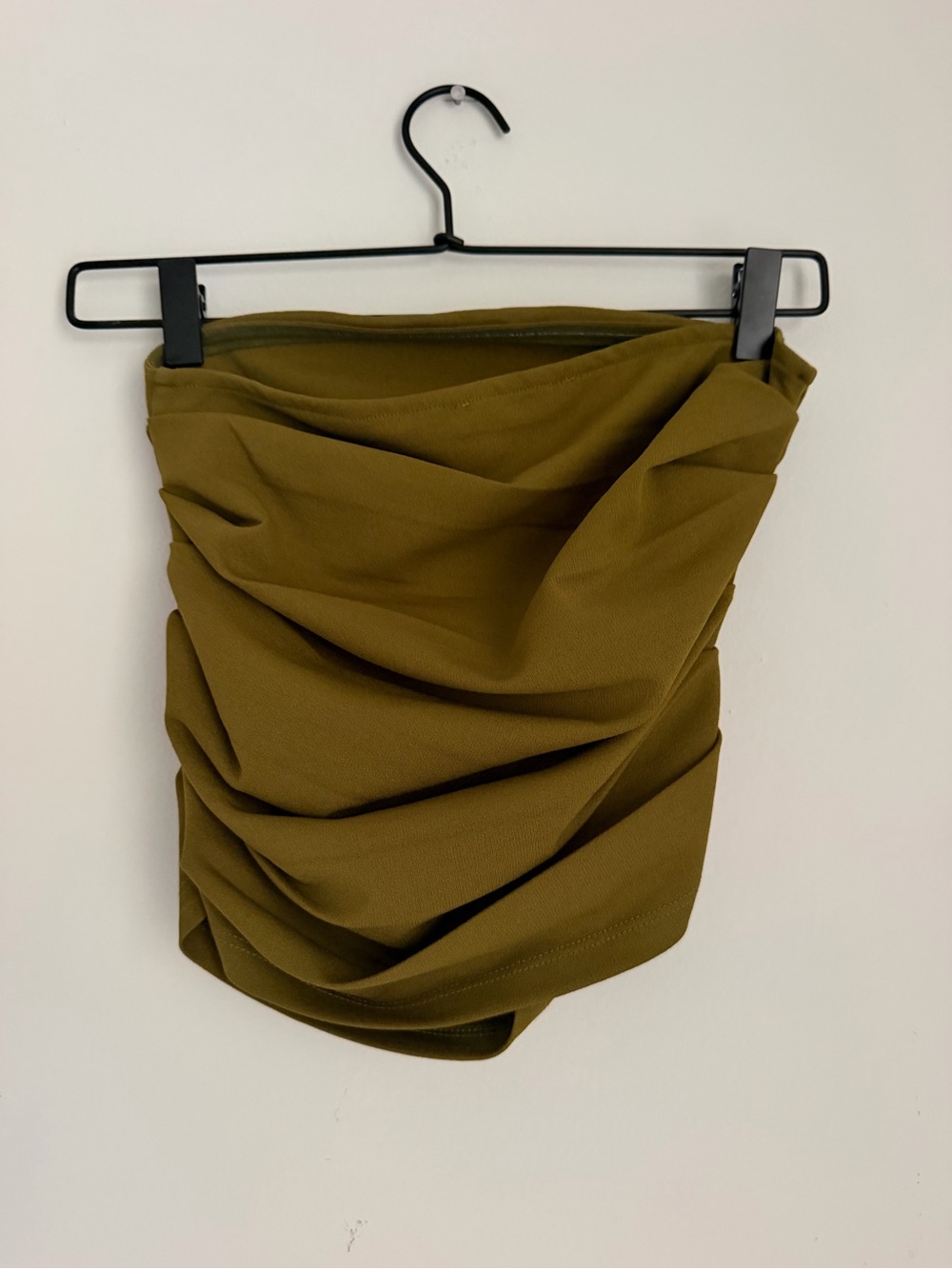Olive Ruched Mini Skirt - Women